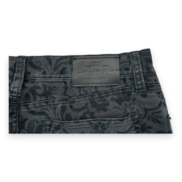 Laurent Ralph Lauren Women’s Pants Black Floral Velvet Baroque Straight Leg Sz 4 - Picture 5 of 5